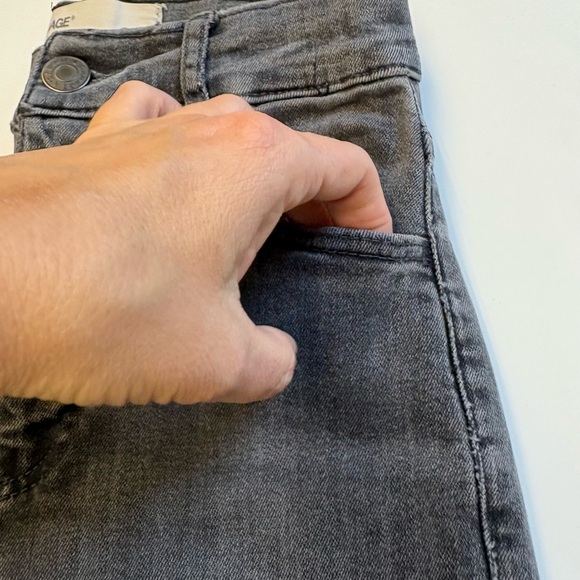 Garage skinny midrise zip and button raw hem grey ankle denim jeans size 00 - Picture 5 of 13